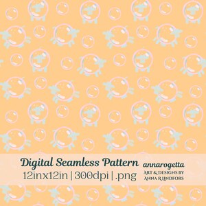 Tangerine Bubble Cow Seamless Pattern Surface Design Sublimation Nursery Baby Shower Cows Farm Pastel Scrapbook Paper Kindle Insert
