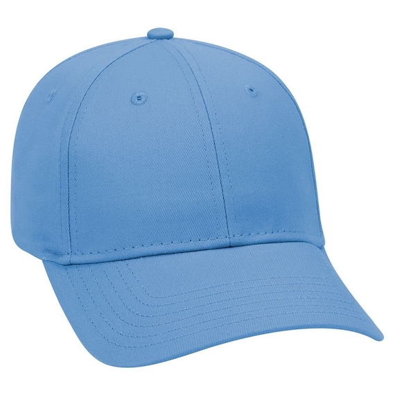 Blank Plain Hat / Cap Baseball Golf Fishing Light Blue 6 Panel Cotton Twill  Low Profile Pro Style Caps Ready for Embroidery 