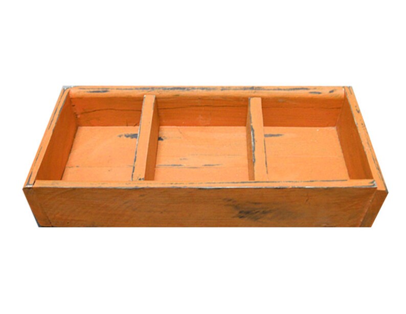 3 Compartment Divided Wood Display Tray / Caddy Peach Etsy