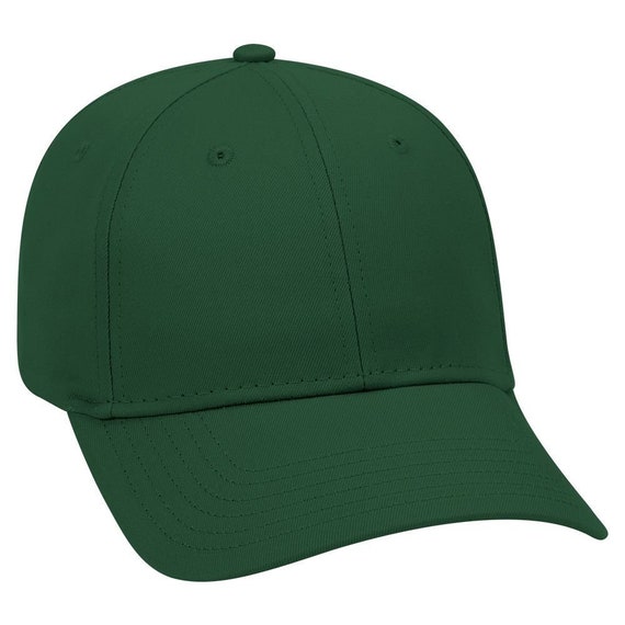 Blank Plain Hat / Cap - Baseball Golf Fishing - Dark Green - 5 Panel Cotton  Twill Low Profile Pro Style Caps - Ready For Embroidery