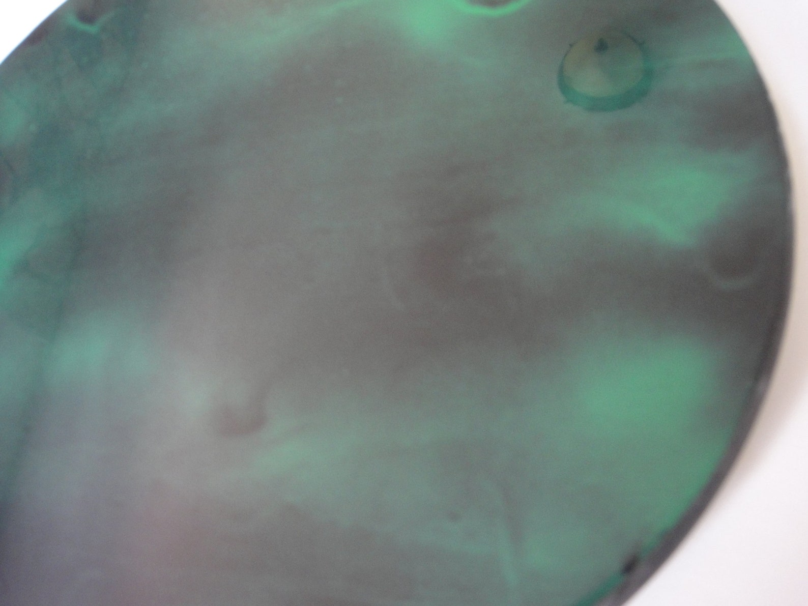 Round Epoxy Resin Flow Art Green/ Black Original Flow Wall Art / Side