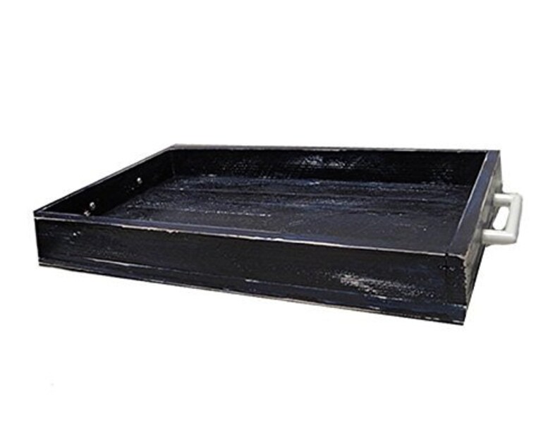 Wood Display / Serving Tray Navy Blue / White Handle Etsy