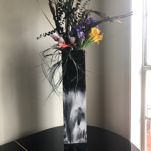 Tall Black Floor Vase Etsy