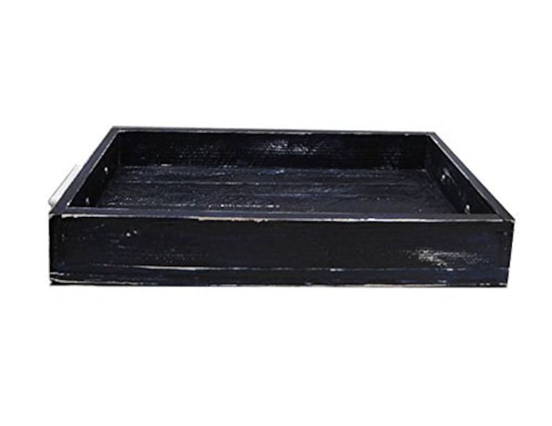 Wood Display / Serving Tray Navy Blue / White Handle Etsy