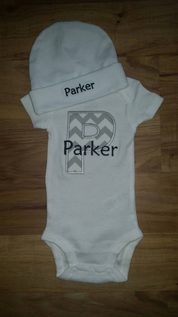 Items similar to Baby Boy Onesie and Hat Set on Etsy