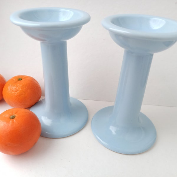 Set of 2 Hoganas Keramik Candle Holder Swedish Vintage Stengods Ceramics Scandinavian Sweden Design Home Decor