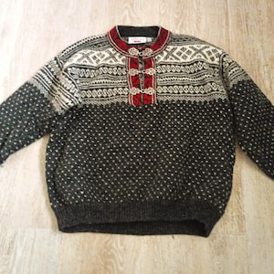 Vintage Made In Norway baby folk wool sweater / Nordic wool pullover / Ethno Folk pullover/baby sweater 8-128