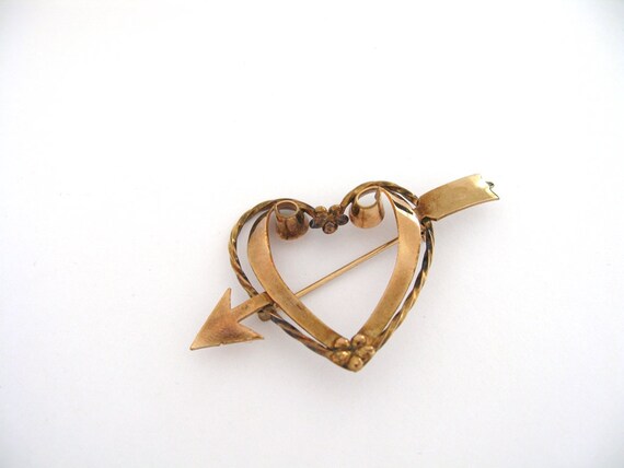 Vintage brooch heart/ valentines day/ love/ Brooc… - image 3
