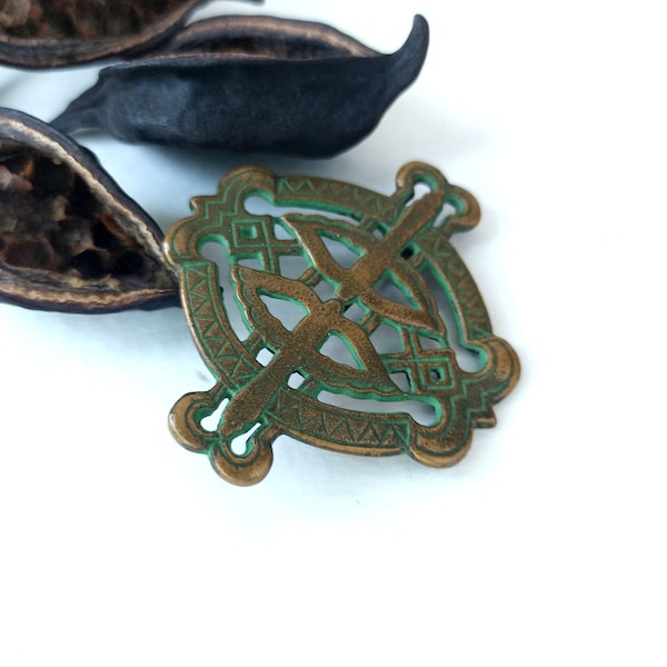 Vintage bronze brooch in Celtic style Kalevala Koru?