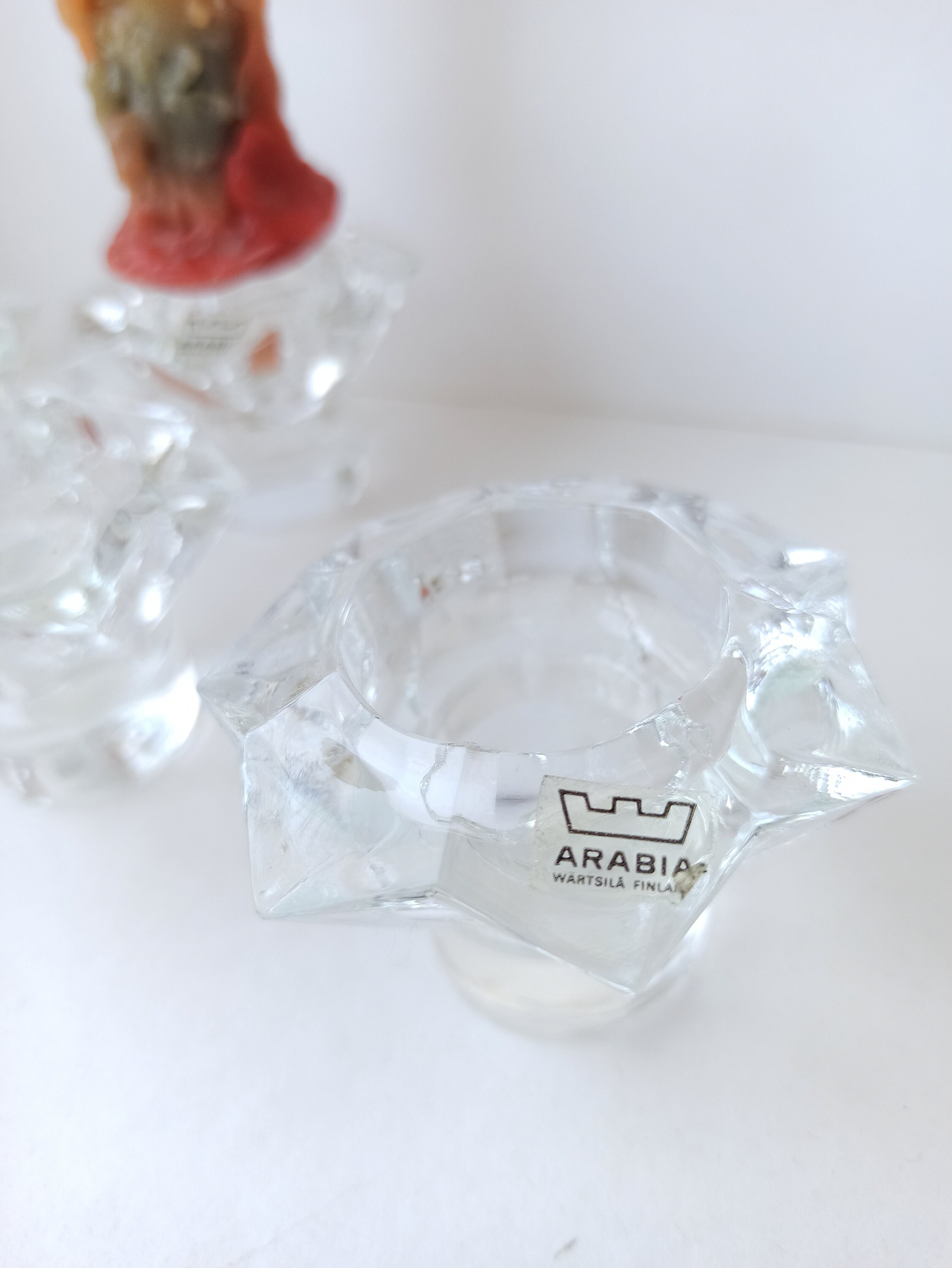 Arabia Wärtsilä スターシェイプ ペア ヴィンテージ クリア ガラス