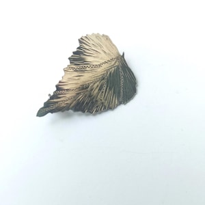 Vintage silver 925 leaf brooch Scandinavian design/ minimalism/Finnish silver