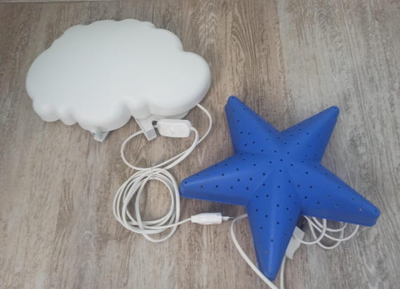 IKEA Wolke/Blau Stern Lampe für Kinderzimmer Design Schweden