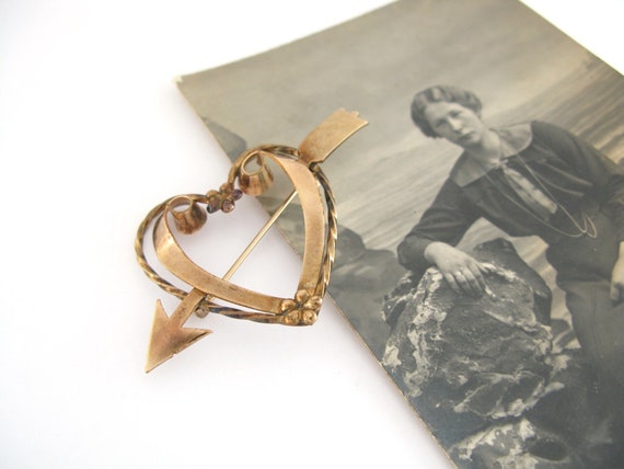 Vintage brooch heart/ valentines day/ love/ Brooc… - image 6
