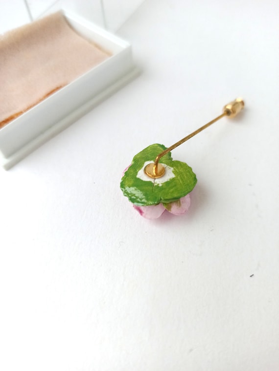 Rose Flower Brooch Fiesta International Fine Bone… - image 4