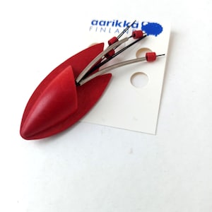 Vintage Aarikka Wooden Brooch Made in Finland Scandinavian Jewelry