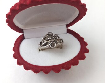 Vintage silver ring in folklore style Sweden 1970 Vintage Lagerstroms Fabriks Aktiebolag LFA SWEDEN