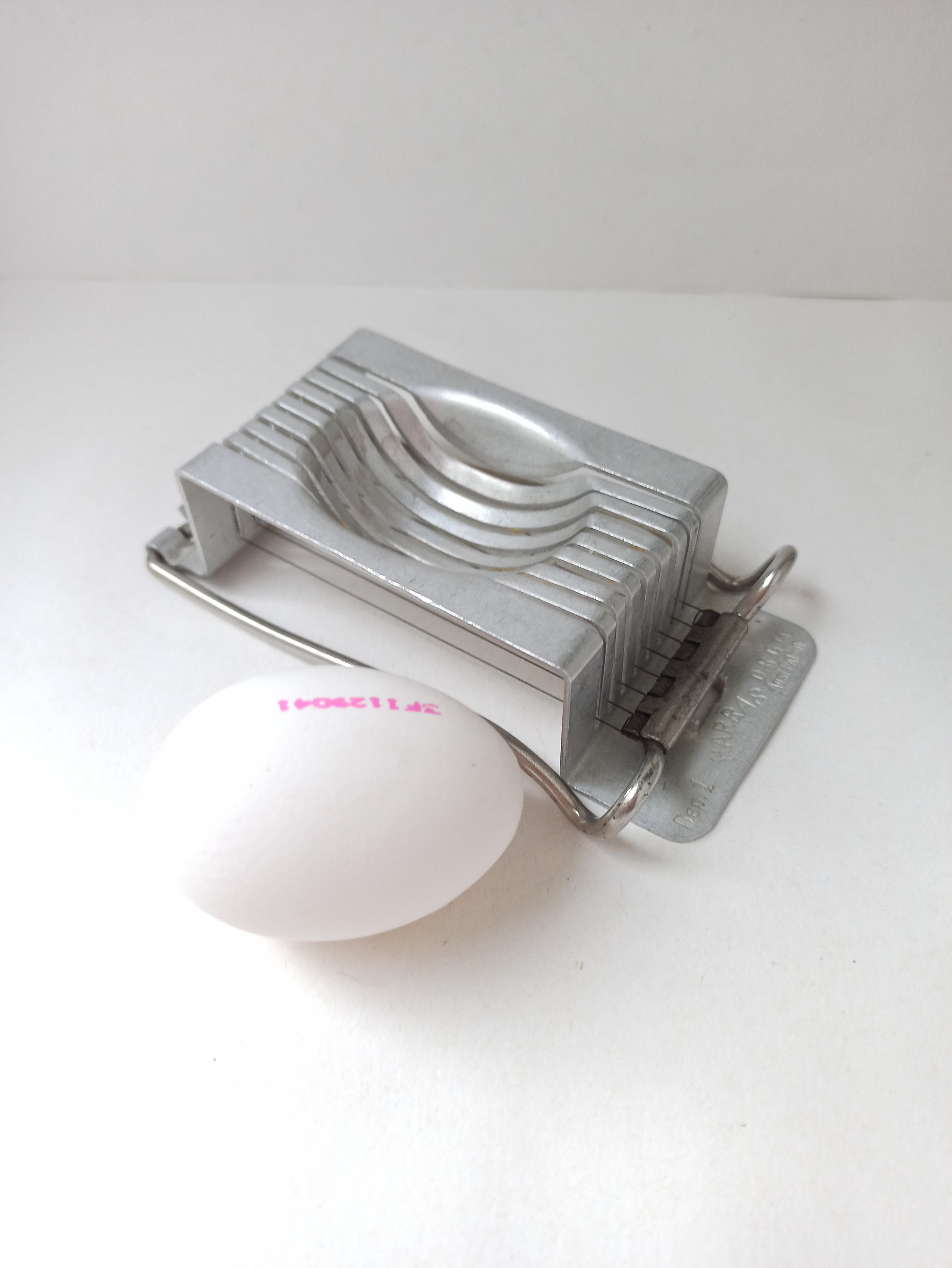 Vintage 1950s 1960s Aluminum Hard Boiled Egg Cutter or Slicer Small Kitchen  Utensil Metal Decor Kitchen Small Wires Tool Hinged 