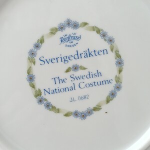 Rorstrand Sweden Sverigedrakten Swedish National Costume Collectible Plate image 4
