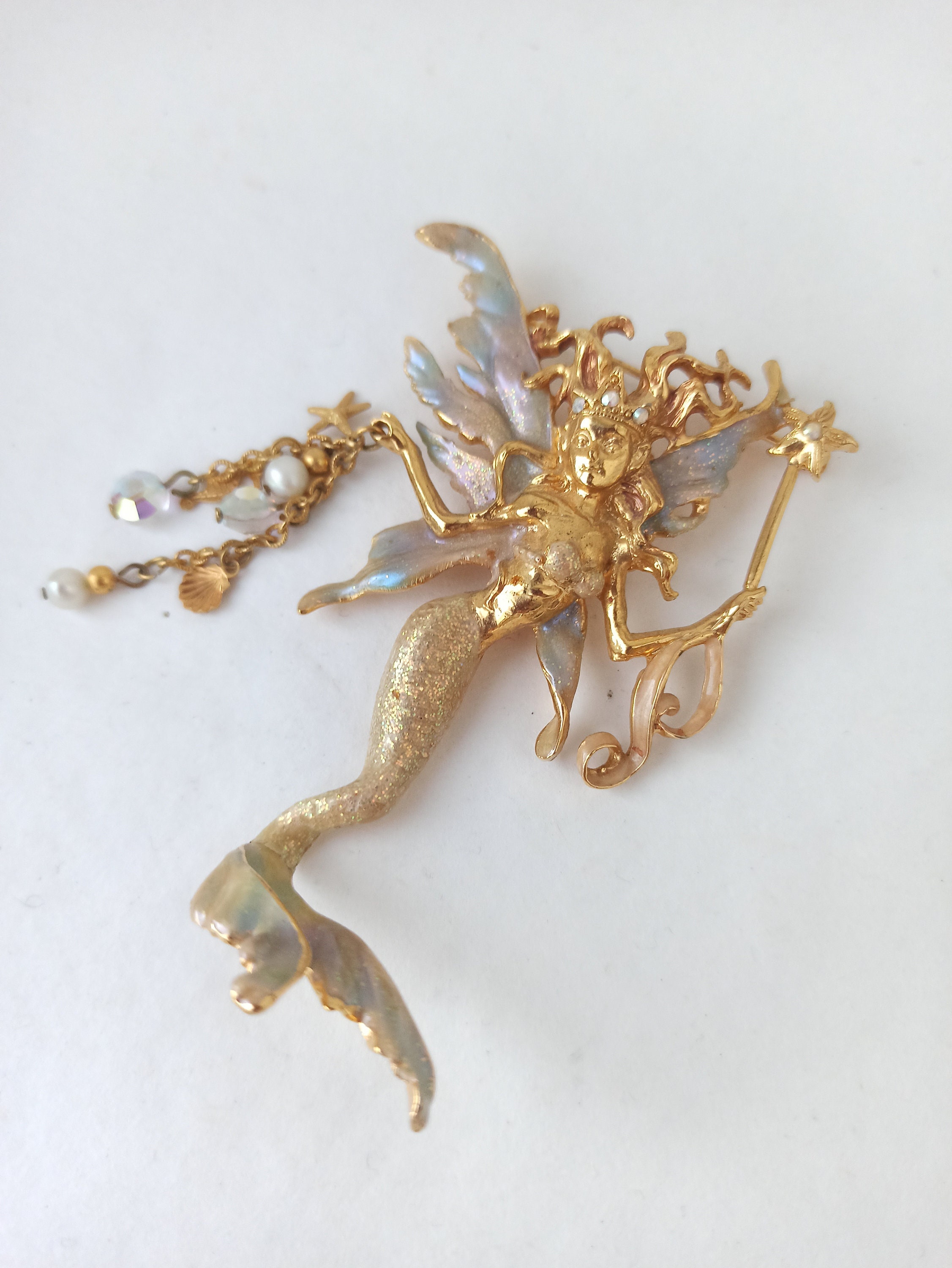 Vintage Signed Kirks Folly Sea Fairy Gold Tone & Enamel - Etsy Finland