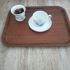 Vintage SILVA Schwedisches patentiertes Teakholz/Laminat Tablett 60er/Vintage Holztablett Schweden Midcentry