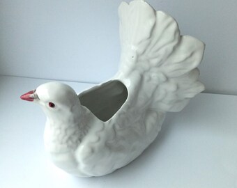 Vintage ceramic dove figure/vase, Portugal ceramics Home Decor