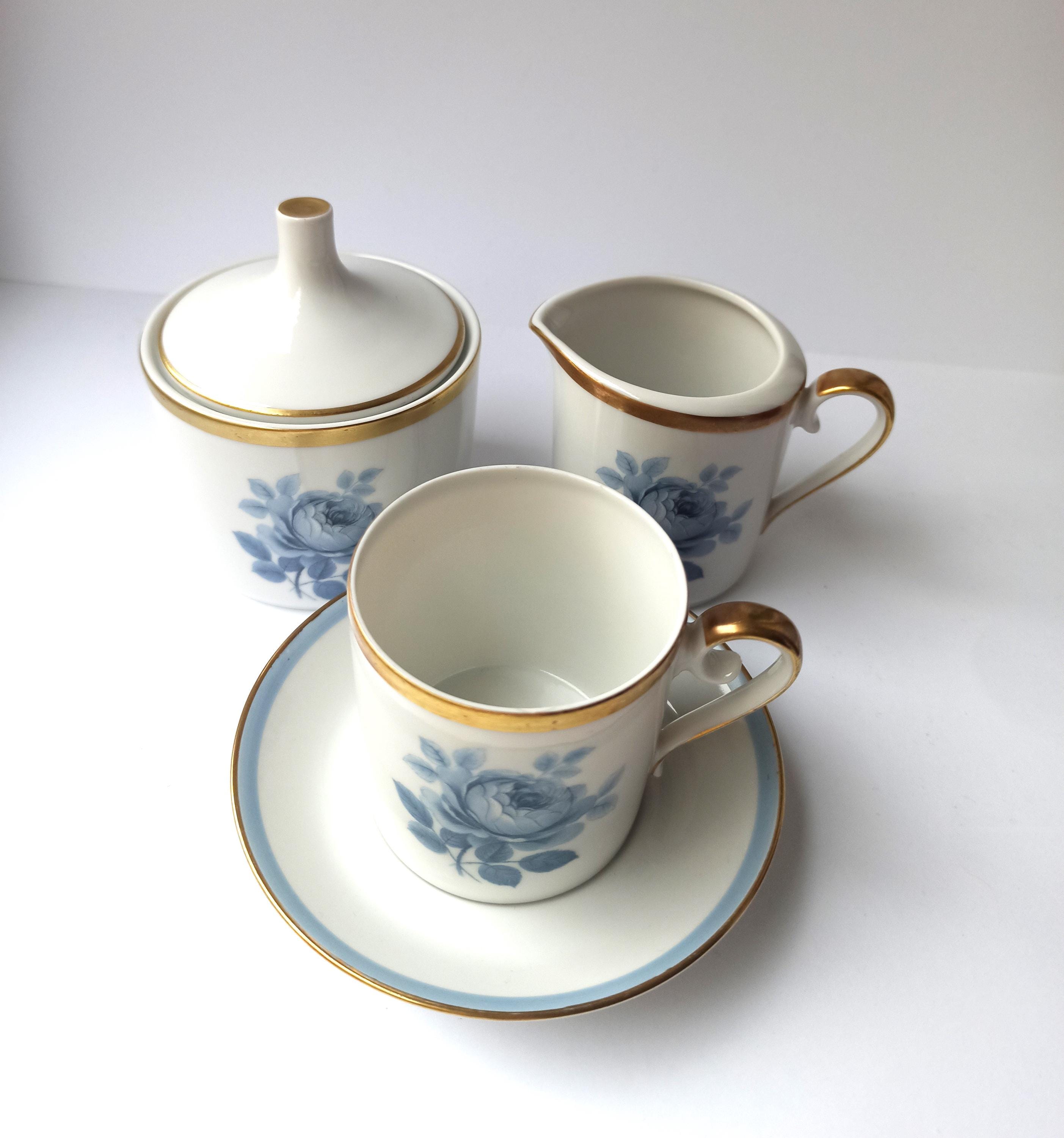 Set of 3 Vintage Hackefors Porslin Sweden Porcelain Sugar Bowl