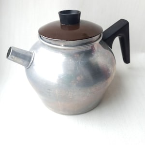 RAR Vintage Swedish Stainless Steel Tea Coffee Kettle 1.5 L with bakelite handle Stainless Sweden Scandinavian Design
