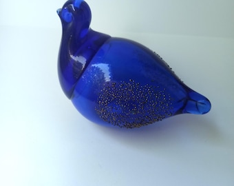 Vintage Art Glass bird Team Hand made in Finland