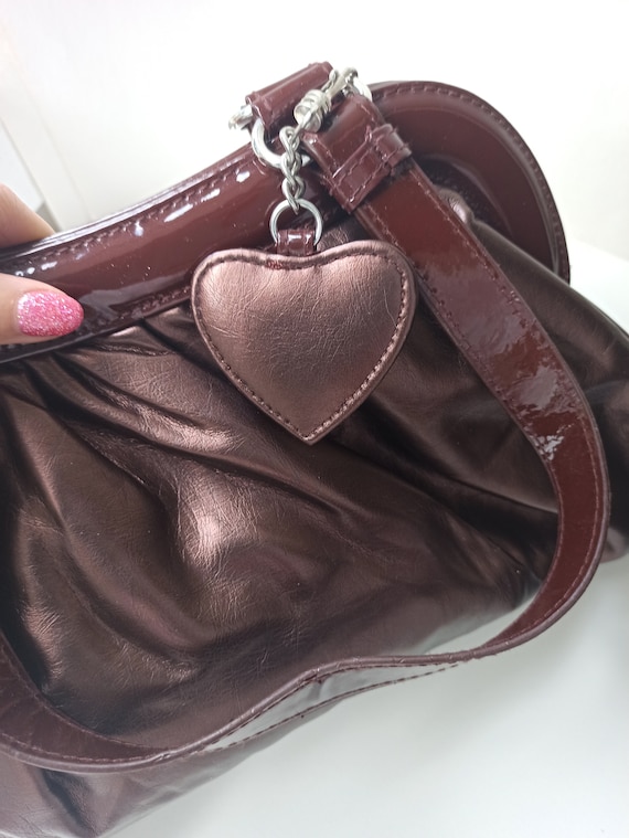 Elegant vintage bag France Lancome/ Brown metalli… - image 6