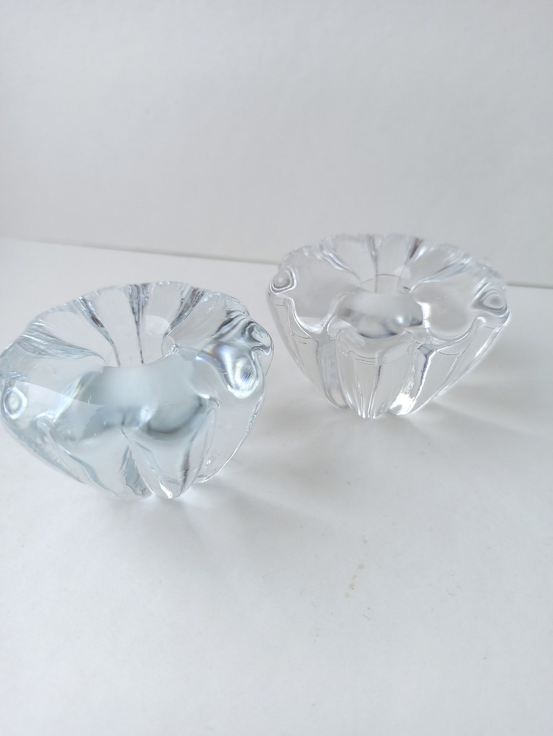 ORREFORS Crystal Candle Holder Stella Bloemvormige glazen kandelaarhouder Vintage Zweeds