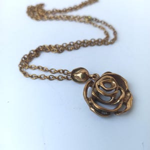 Vintage bronze pendant necklace/ earrings Finland Scandinavian