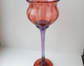Norge glass candle holder author's work candlestick on a high leg
