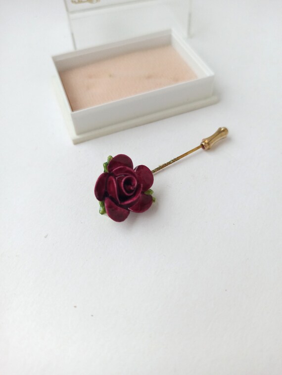 Rose Flower Brooch Fiesta International Fine Bone… - image 7