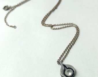 Karl Laine Finland Sterling silver Rock crystal pendant Finnfeelings Modernist silver pendant vintage Finnish Scandinavian jewelry