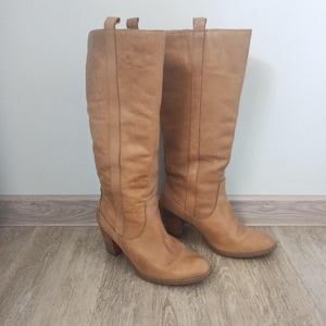 Vintage hohe Damenstiefel aus Leder Größe 38