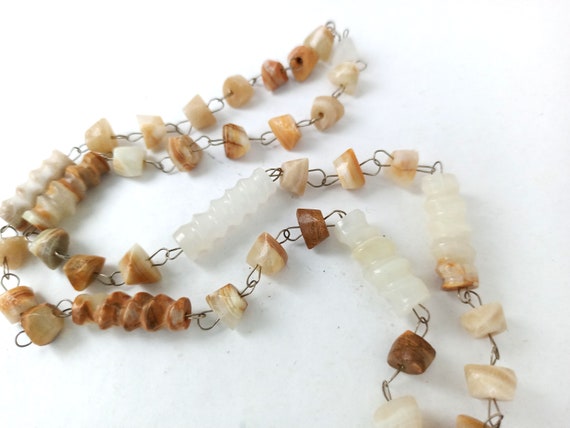 Vintage pendant/necklace made of natural onyx sto… - image 3