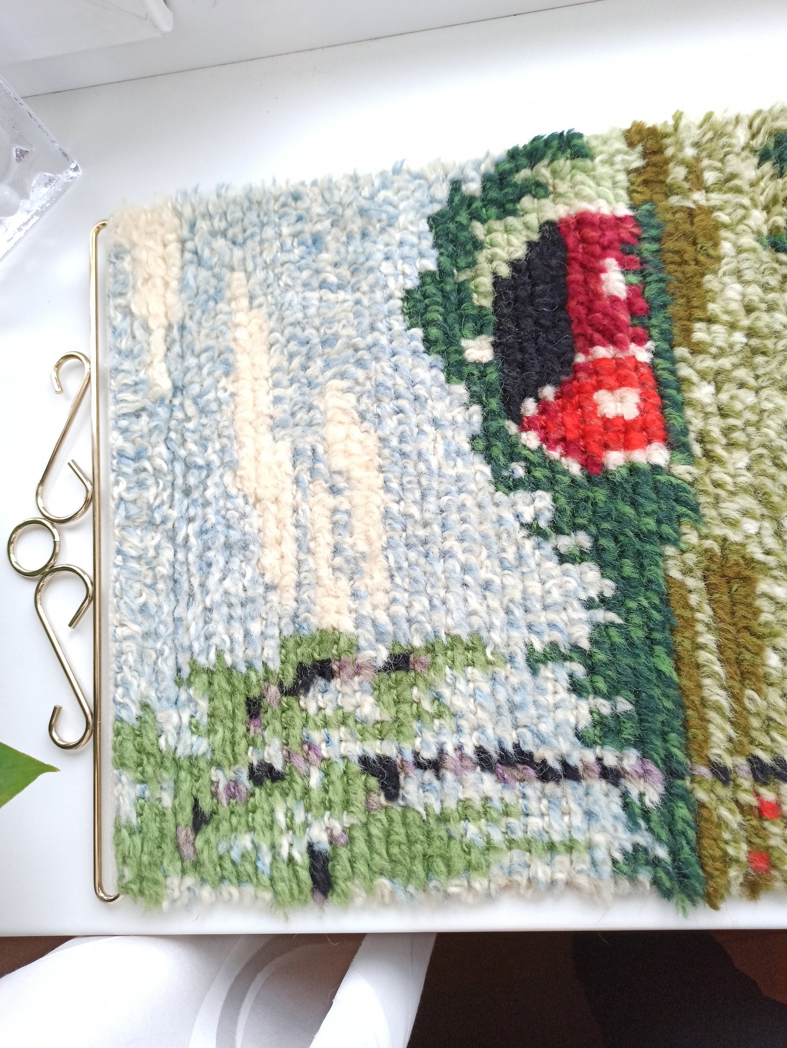 Rya Rug Handmade Wall Hanging With Motif of a Small Boat at Etsy UK