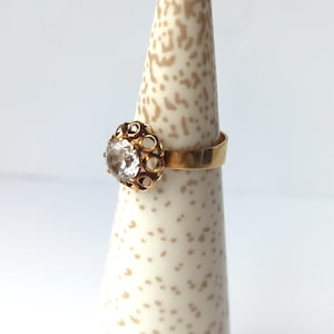 Tuomo Rissanen, Vintage Goldring mit Bergkristall, Finnland 1970