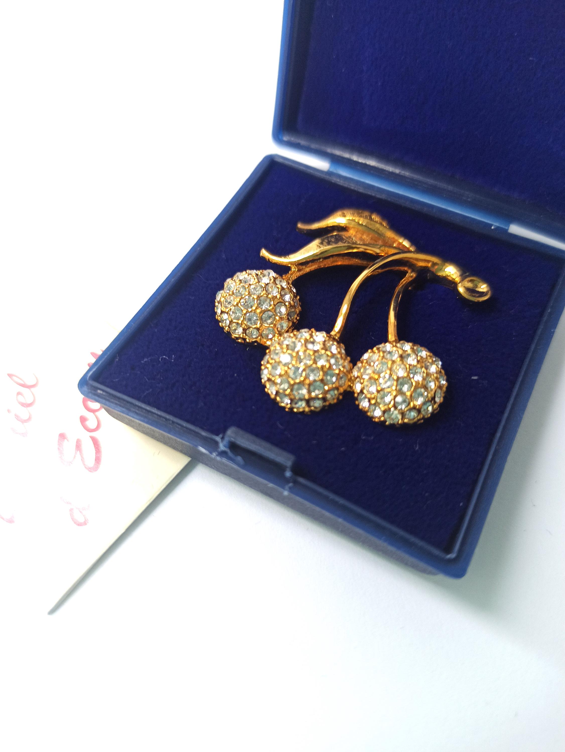 Vintage Brooch Daniel D Ecory in Original Box/cherry Brooch/gift