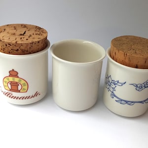 Set di 3 marmellate vintage Arabia of Finland Grillimauste Pot, design moderno di metà secolo