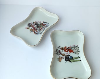 Set mit 2 Vintage-Tellern/Teller für kleine Dinge/Liebe/Valentinstag
