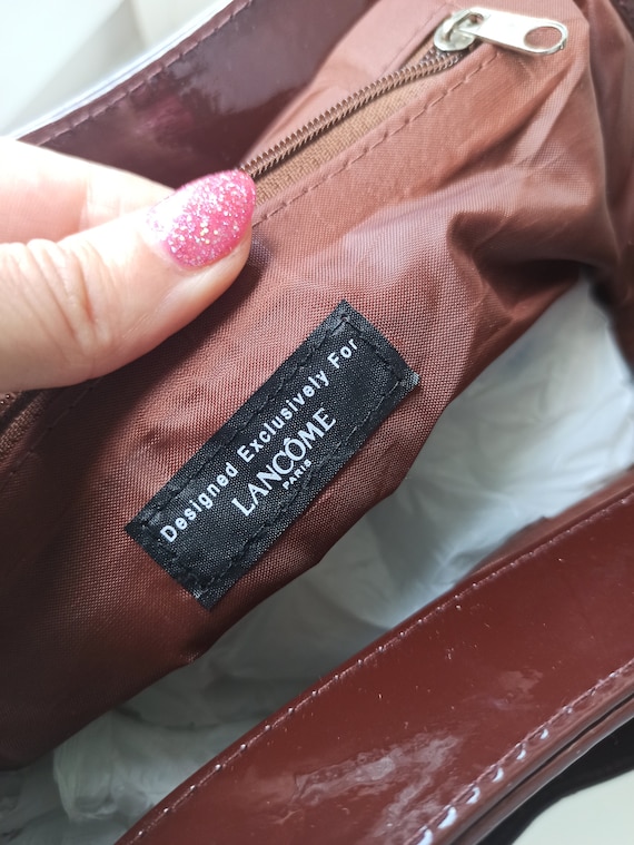 Elegant vintage bag France Lancome/ Brown metalli… - image 9