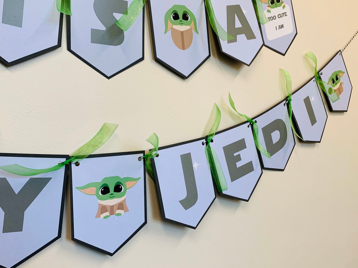 Star Wars Baby Yoda Themed Baby Shower Banner Digital Etsy