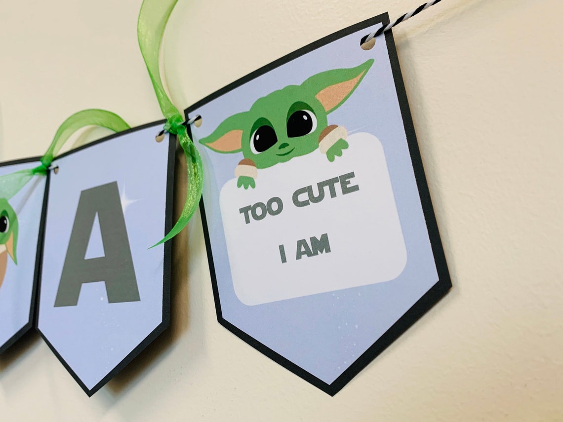 Star Wars Baby Yoda Themed Baby Shower Banner Digital Etsy