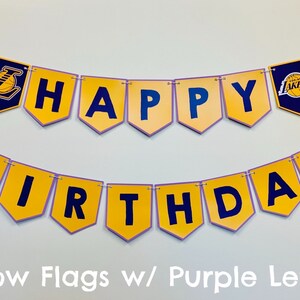 LA Lakers Basketball Themed happy Birthday Banner digital Instant ...