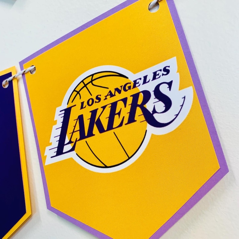 LA Lakers Basketball Themed Happy Birthday Banner | Etsy