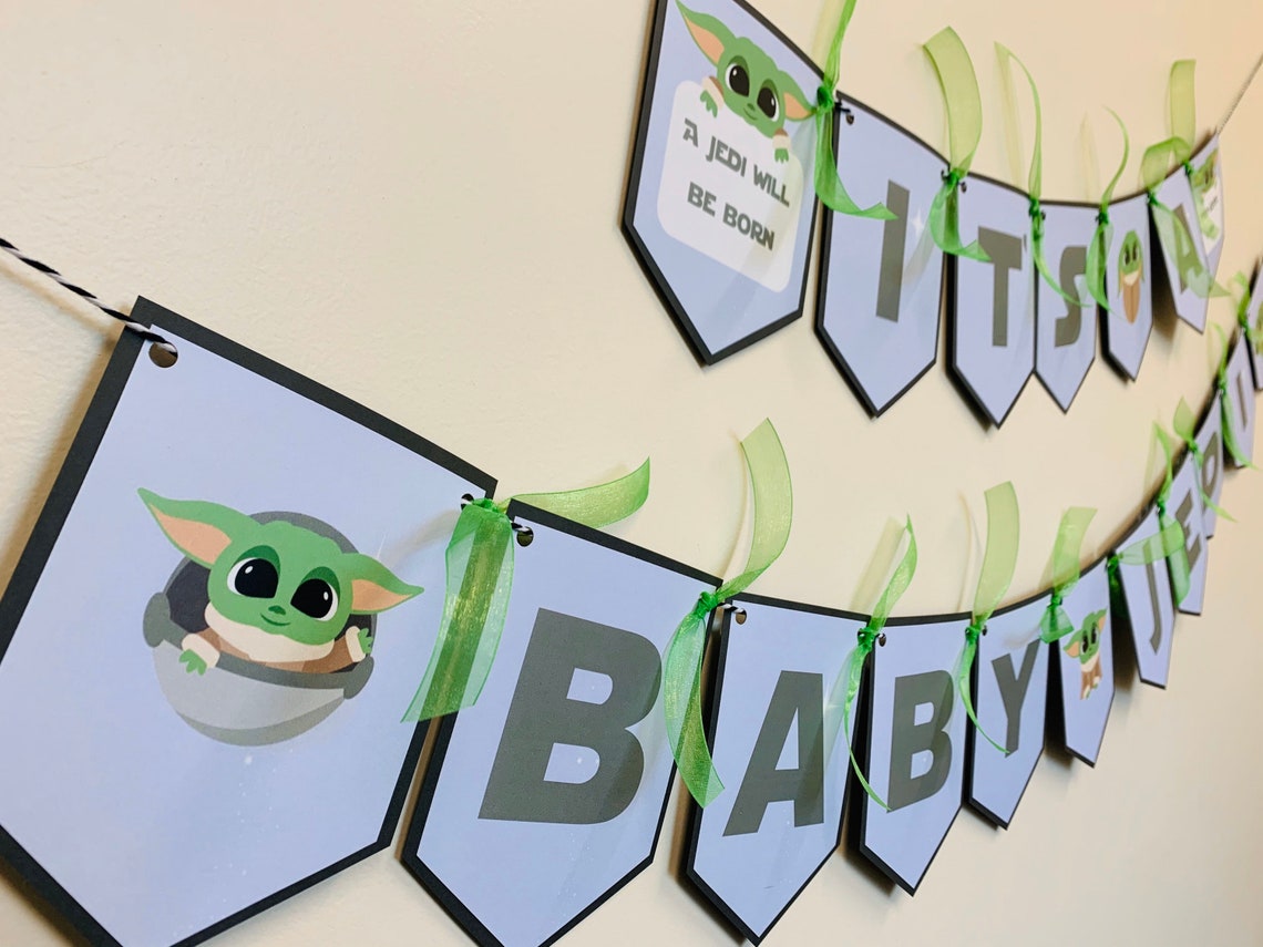 Star Wars Baby Yoda Themed Baby Shower Banner Digital Etsy