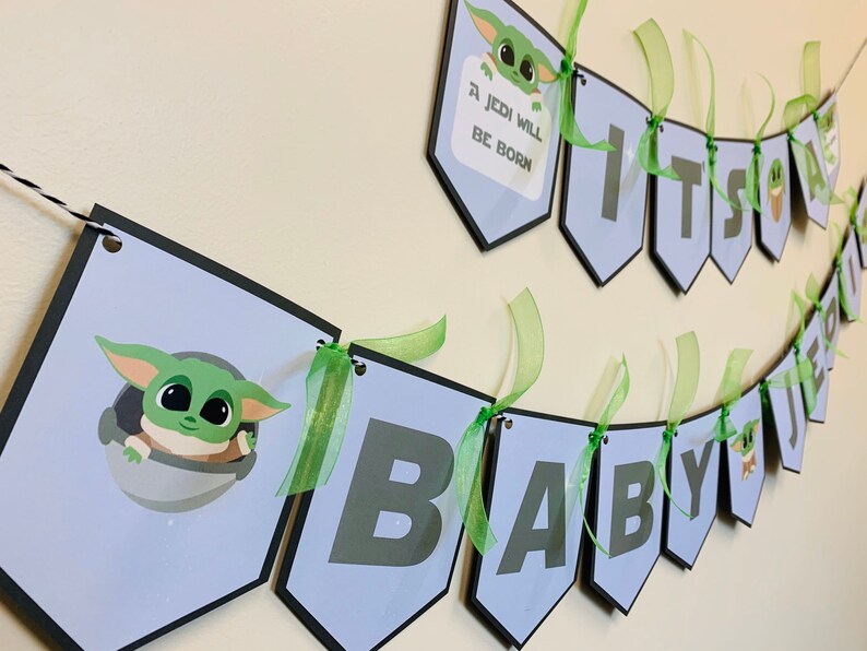 Star Wars Baby Yoda Themed Baby Shower Banner digital Etsy