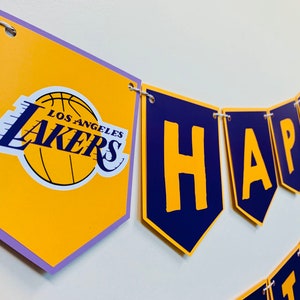 LA Lakers Basketball Themed happy Birthday Banner digital Instant ...