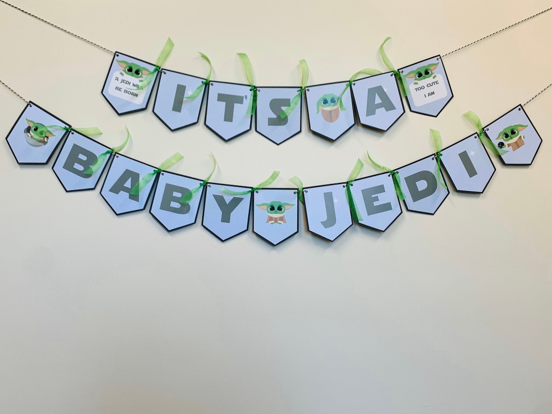 Star Wars Baby Yoda Themed Baby Shower Banner digital Instant Download